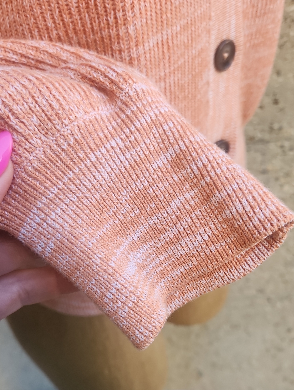 Repeat Pink Button-Up Ribbed Sweater Cardigan - Picture 3 of 8